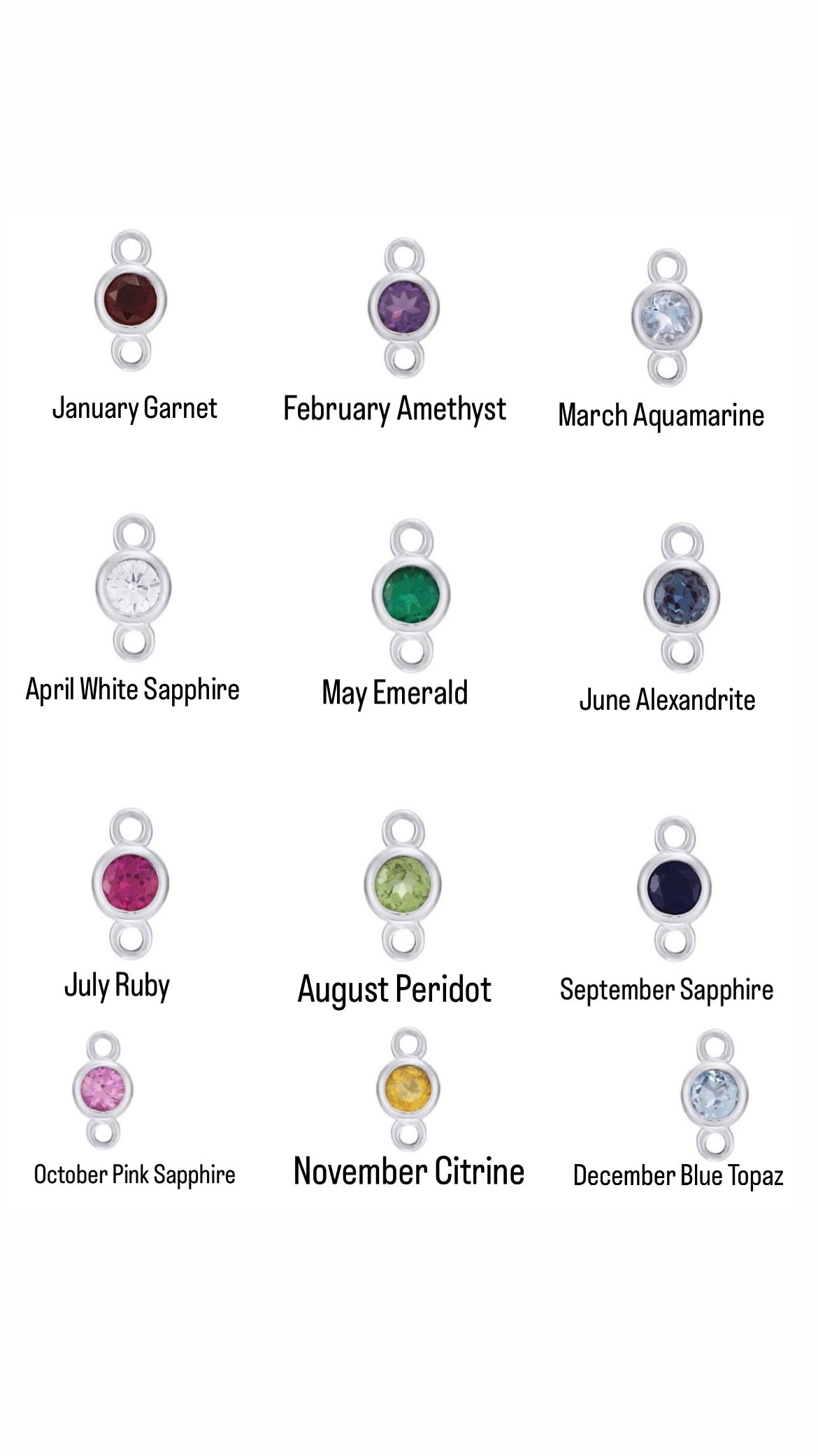 14k Bezel Gemstone Connector