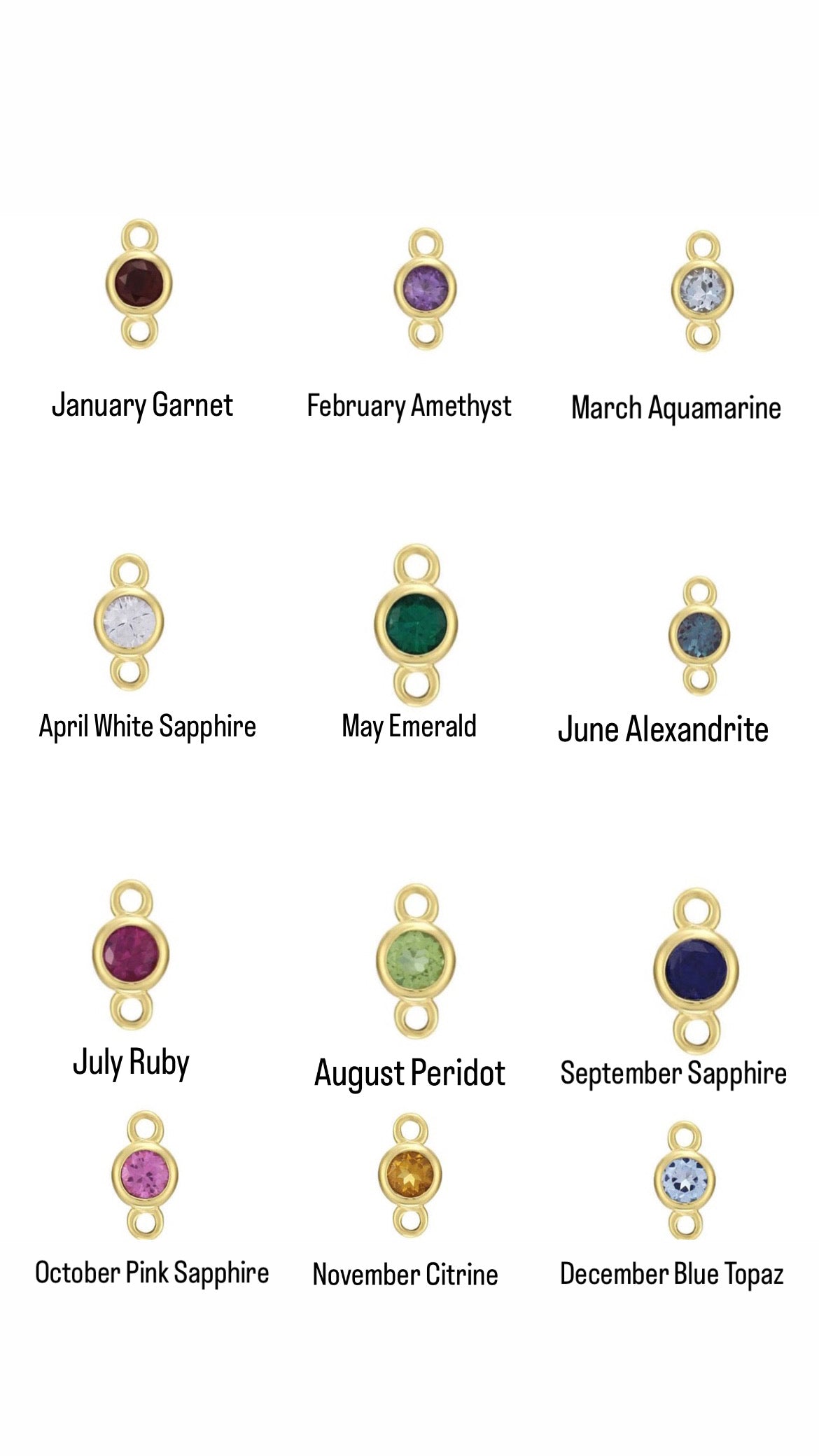 14k Bezel Gemstone Connector