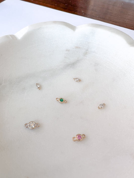 14k Bezel Gemstone Connector