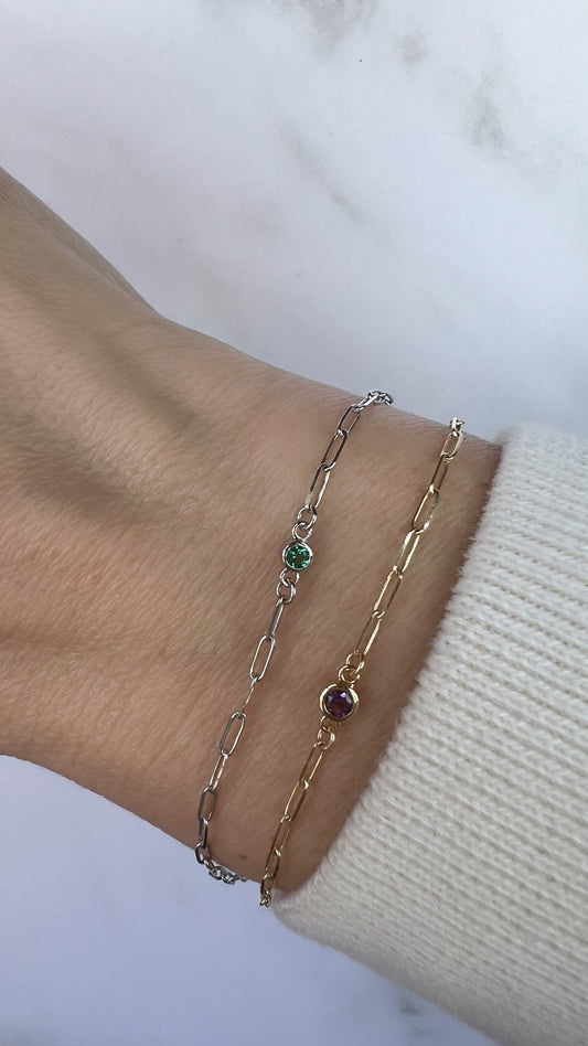 Custom Bezel Gemstone Bracelet
