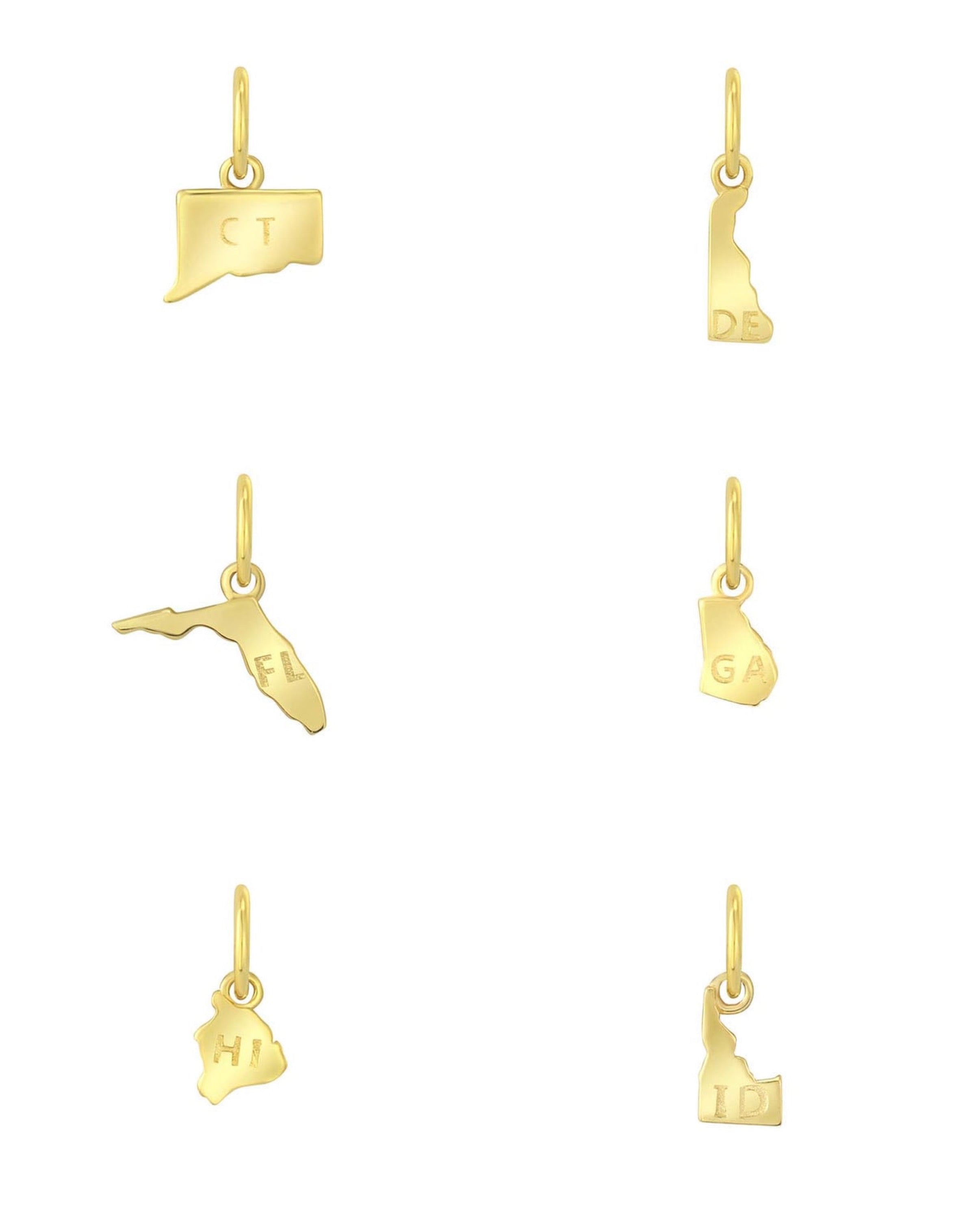 14k Gold State Charms