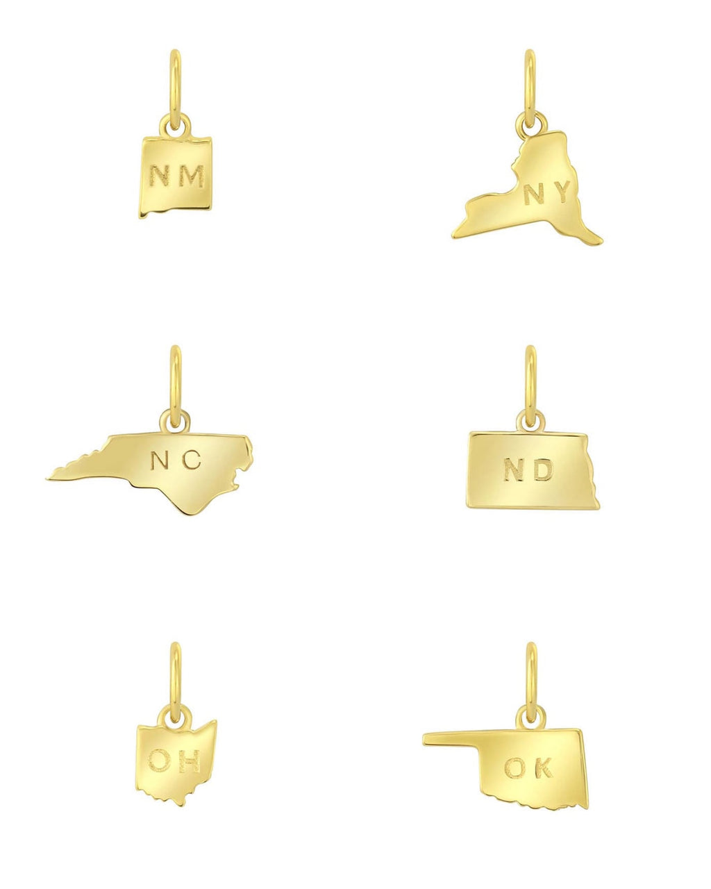 14k Gold State Charms