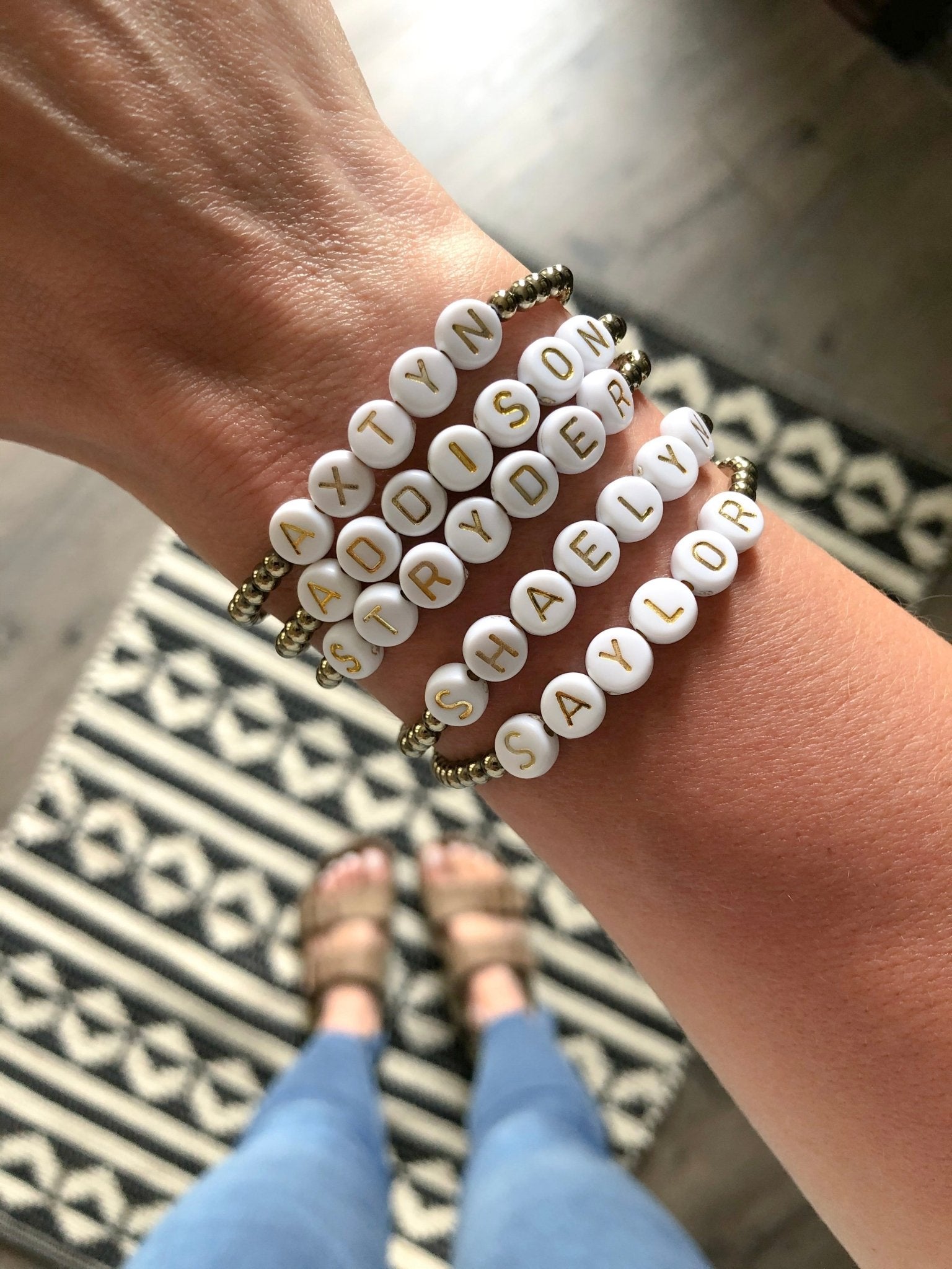 Golden Custom Name Bracelets - Madison+Barrett