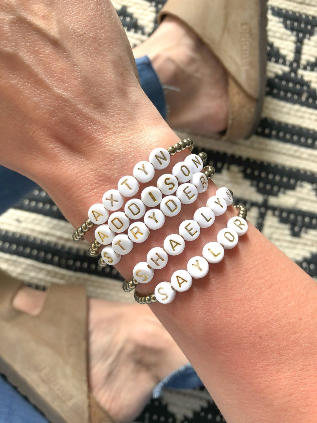 Golden Custom Name Bracelets - Madison+Barrett