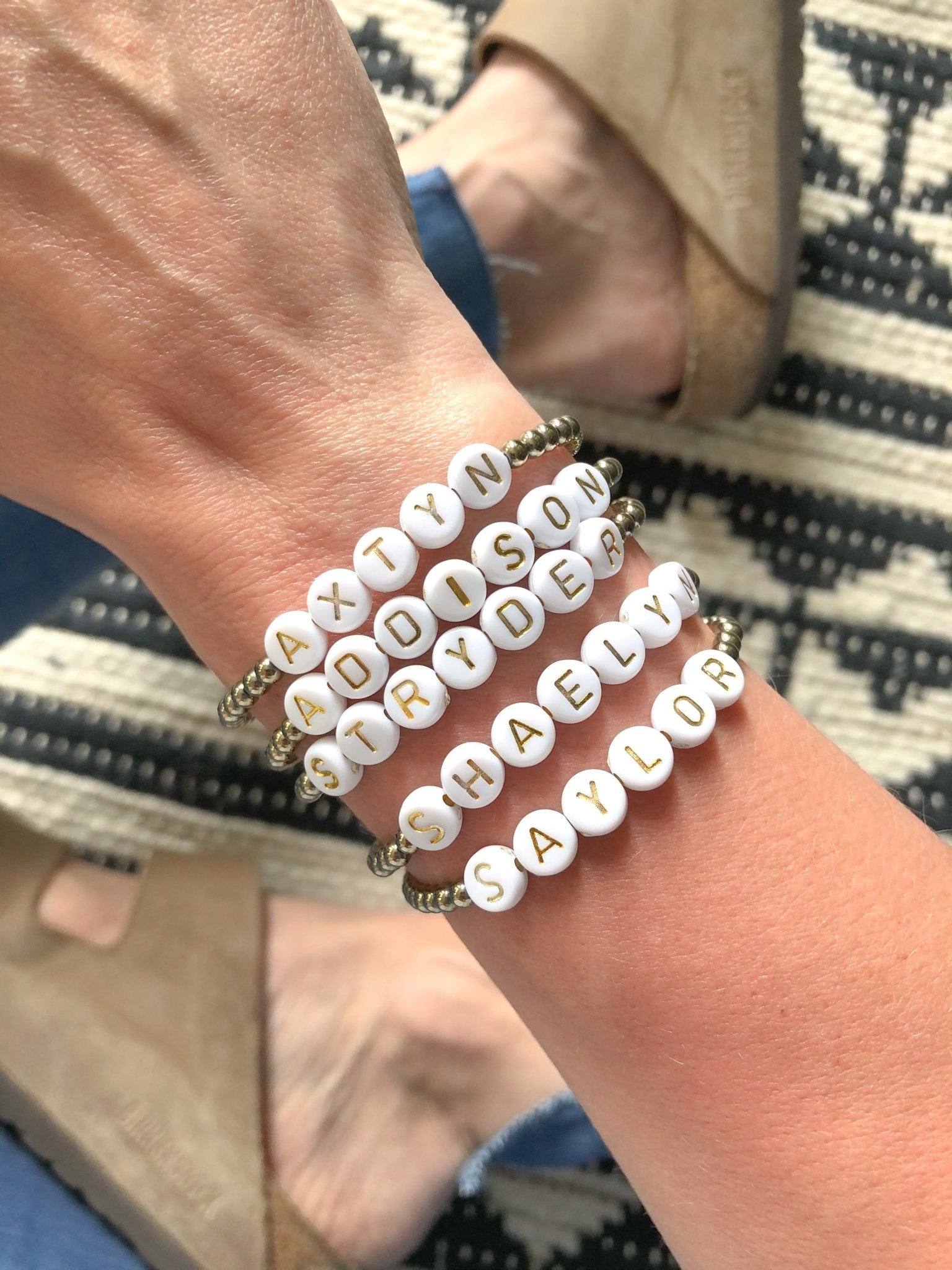 Golden Custom Name Bracelets - Madison+Barrett
